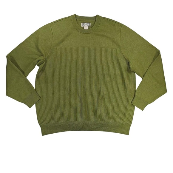 Duluth Coolerino Crew Sweater Mens XL Green Coolmax Wool Blend Outdoor Casual - Picture 2 of 8